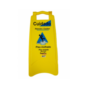 Placa De Sinalização Piso Molhado Colorida